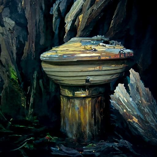 Lush Forest Hideout: Oil Painting