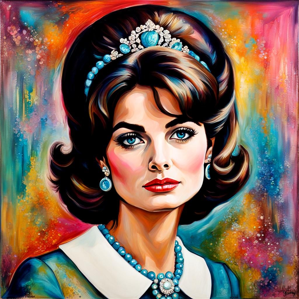 Jackie Kennedy in 1960s Style, Mixed Media
