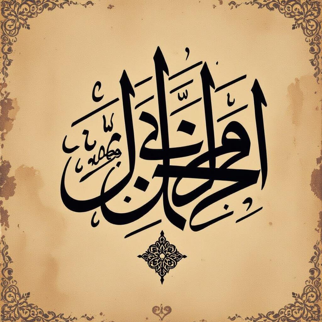 Cinematic Arabic Calligraphy with Film Grain Effect