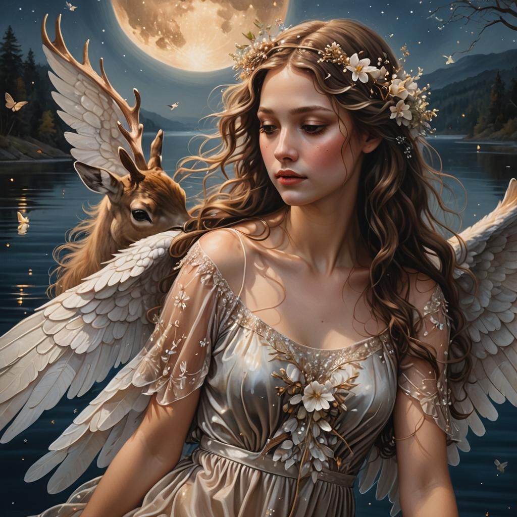 awesome captivating hyper-realistic oil on canvas, a whimsic...