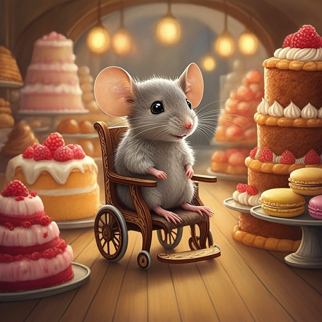 Whimsical Mouse in a Cozy Bakery Scene