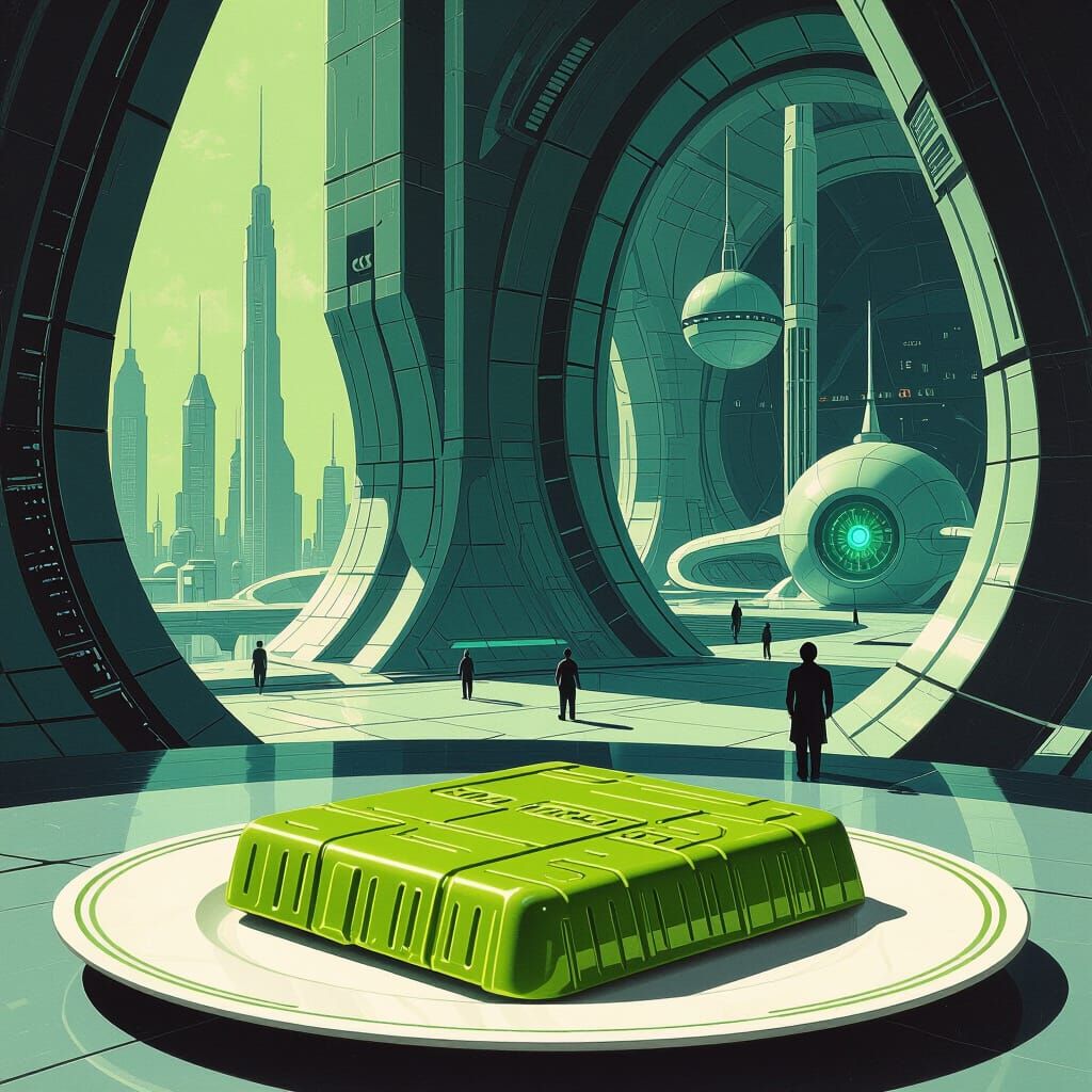 Soylent Green Wafer: Retro-Futuristic Biomechanical Art