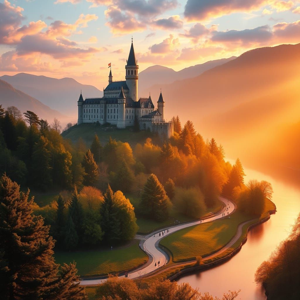 Silver Castle Shines Amidst Golden Hill and Emerald Park