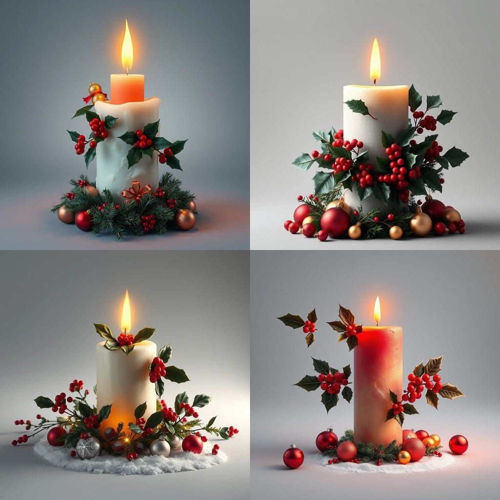 Winter Wonderland Candle Scene in Detailed Fantasy Art