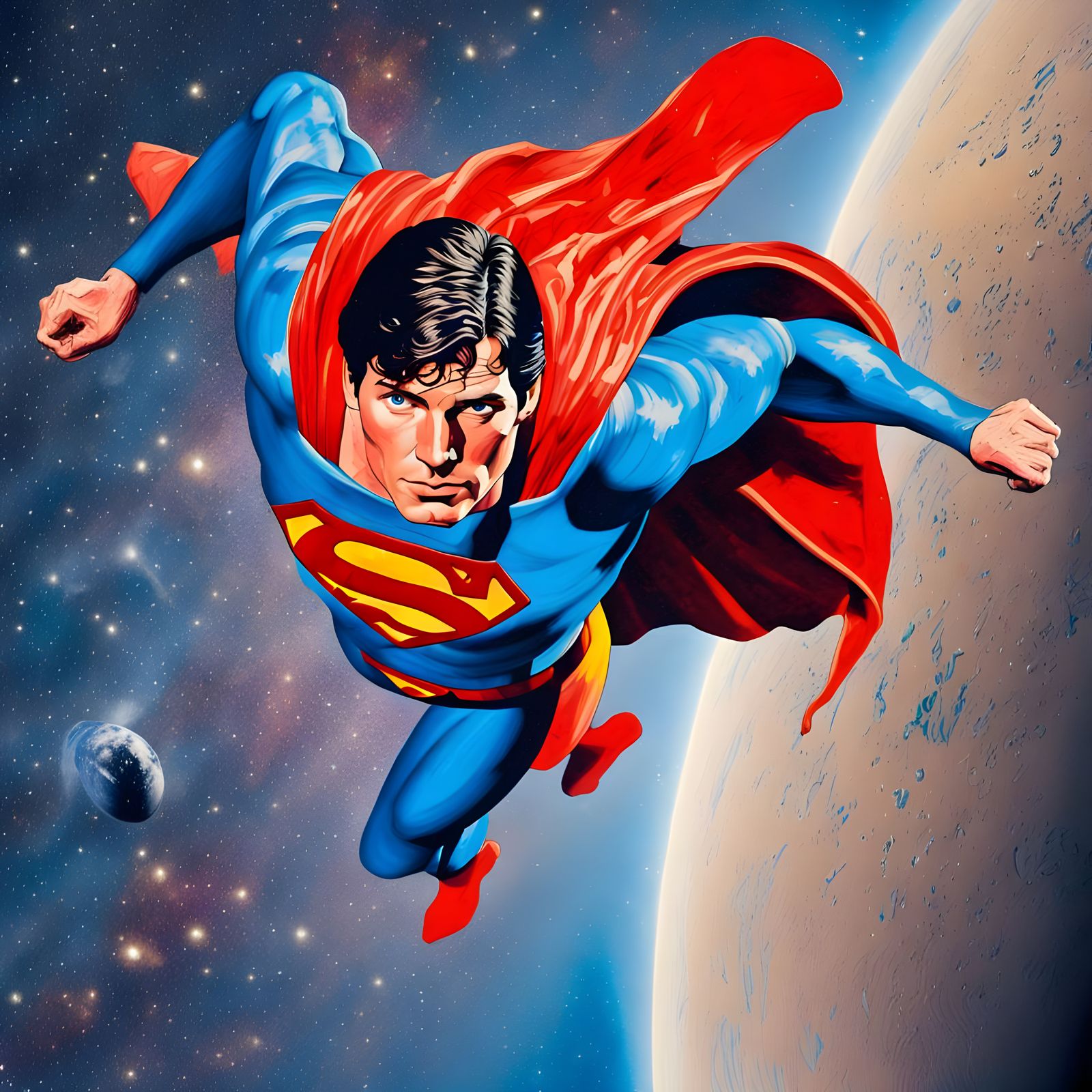Superman Soaring in Earth Orbit: Graffiti Art