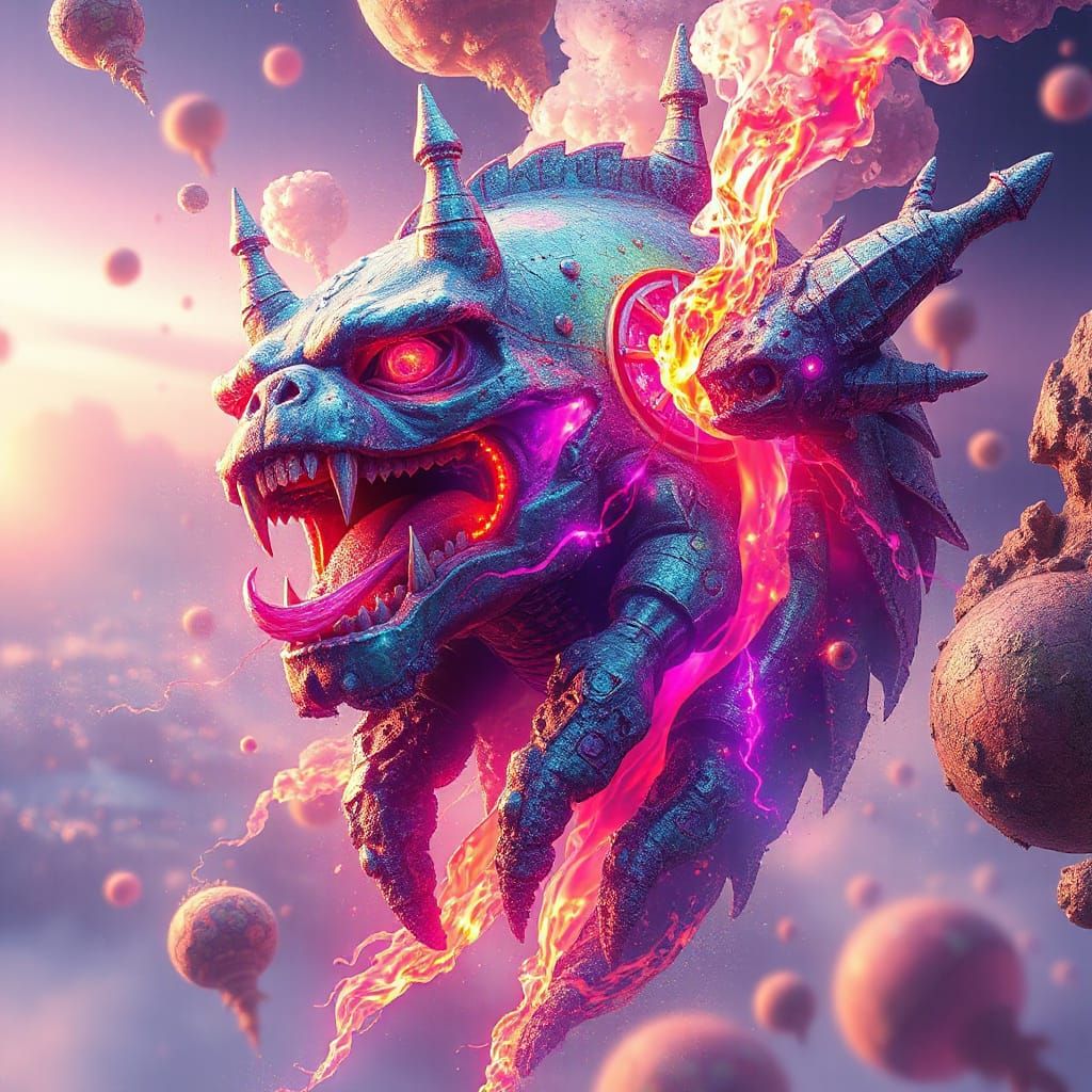 Vibrant Digital Artwork in a Futuristic Style