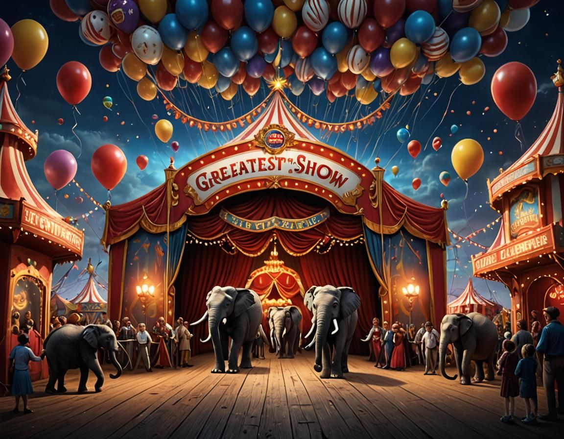 Greatest Show On Earth Circus Entrance at Night