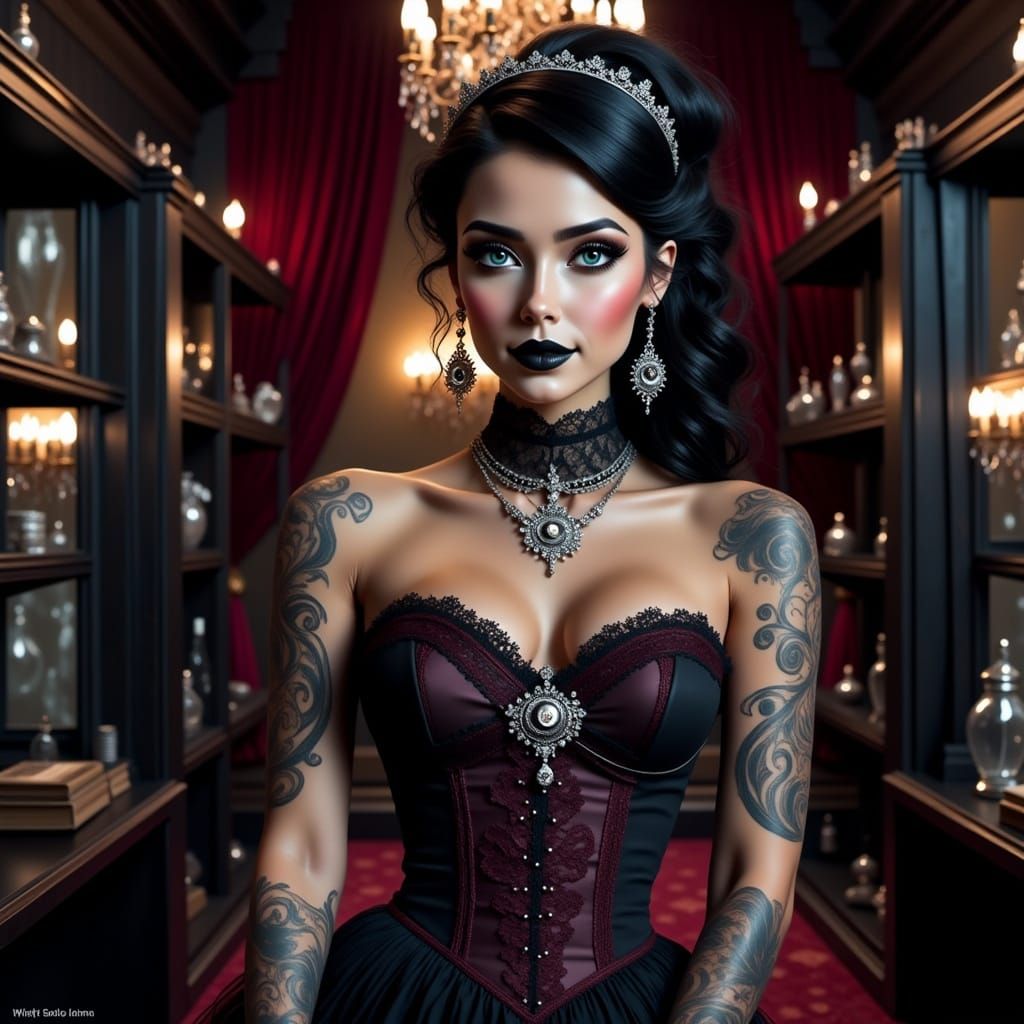 Gothic Beauty in Dark Romantic Style