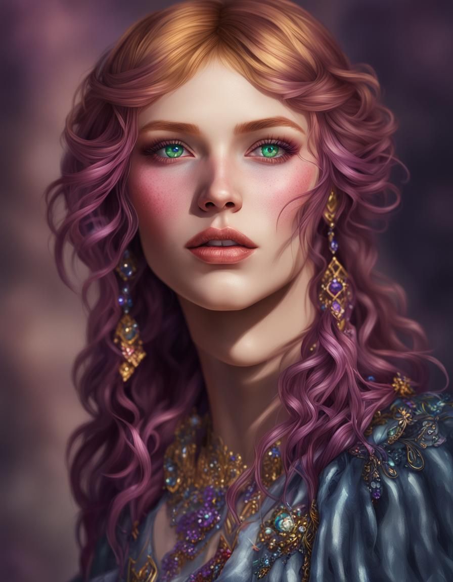 Gothic Woman with Jewels: Dark Fantasy Art