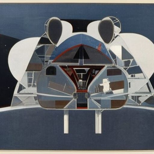 Giant Mouse in Space Double Exposure Sci-Fi