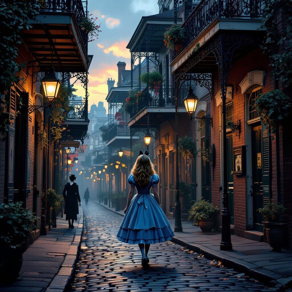 Alice in Wonderland in New Orleans French Quarter, Tim Burto...