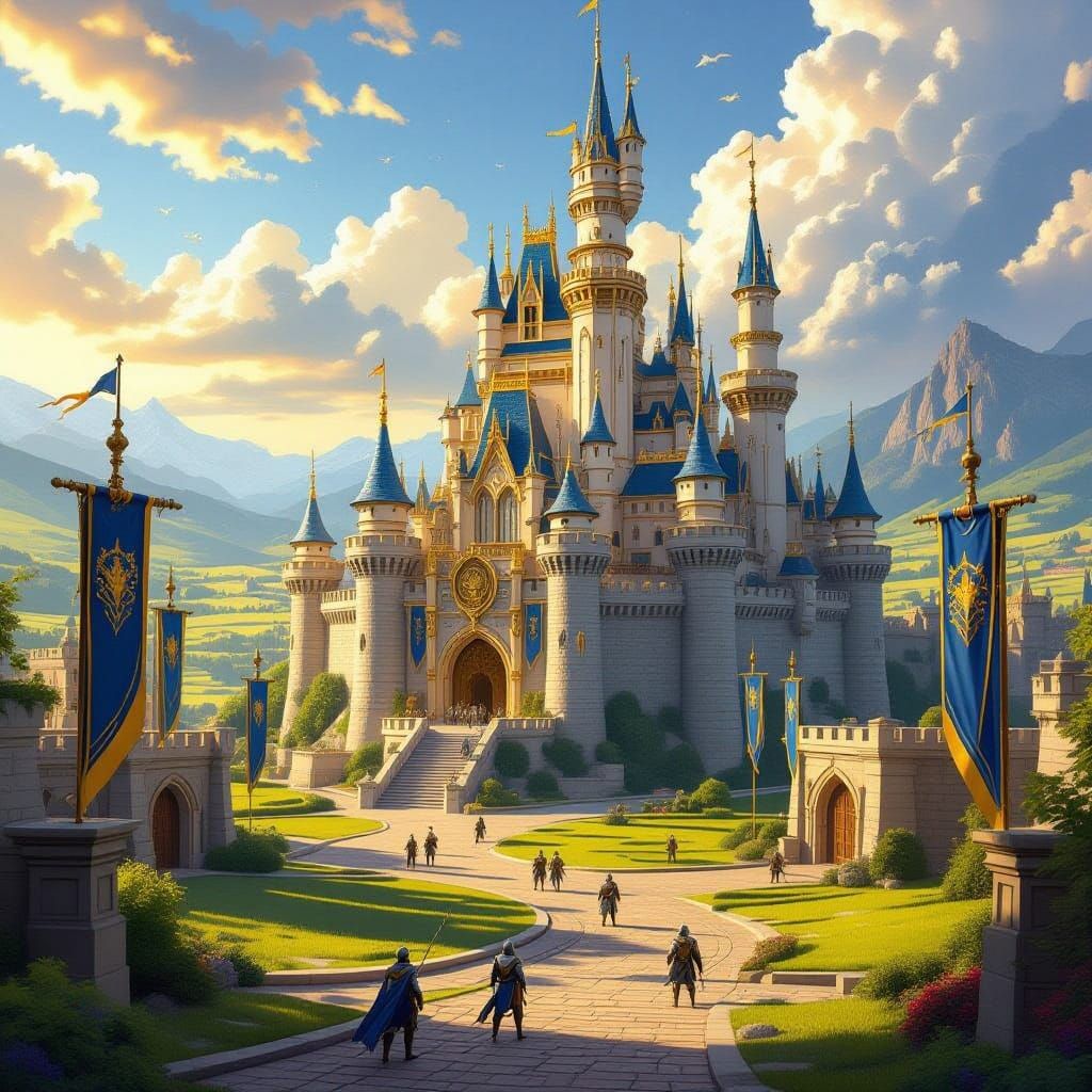 Epic Demacia Castle in Golden Sunlight