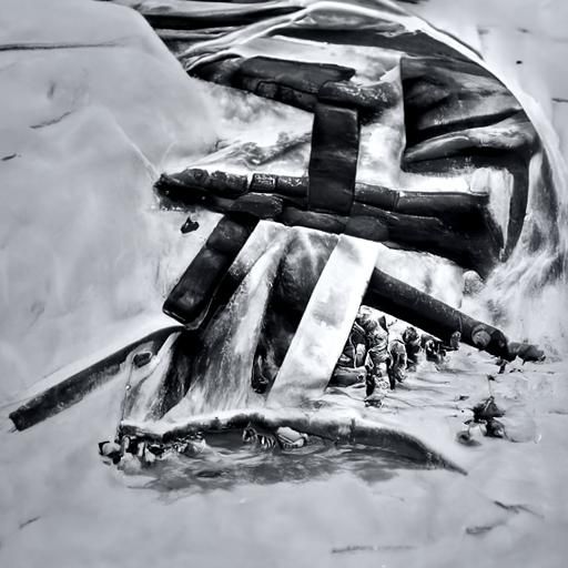 Detailed Charcoal Drawing of World War II