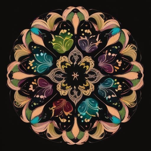 Colorful Calla Lilies Against Black Background Illustration