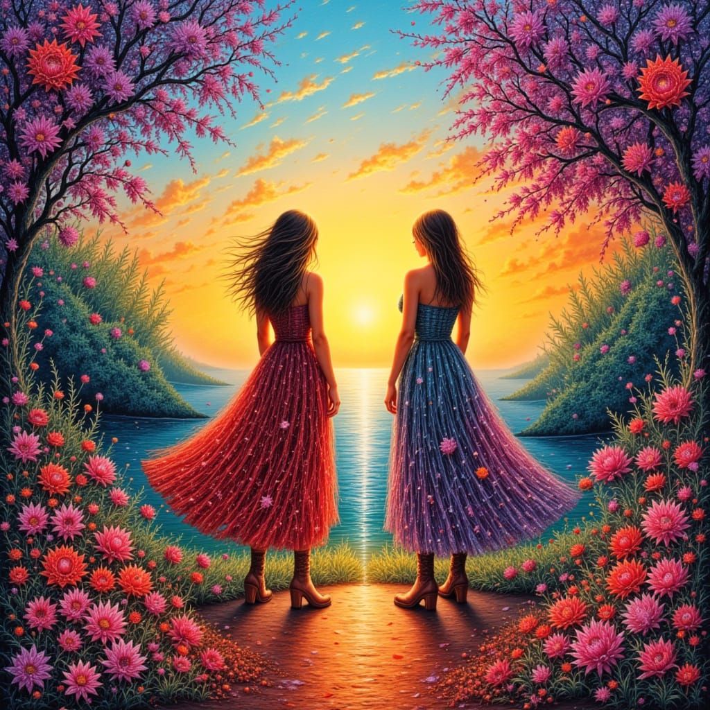 friends and the sun shiny day