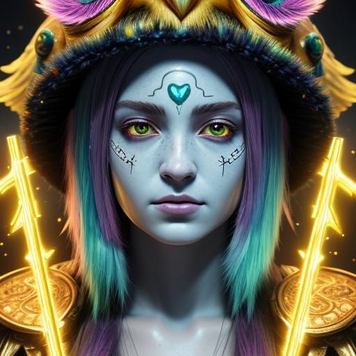 Mystical Owl Mage in Ethereal Glow