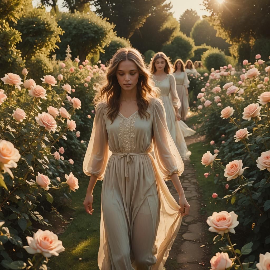 Angels in Rose Garden: Cinematic Film Still