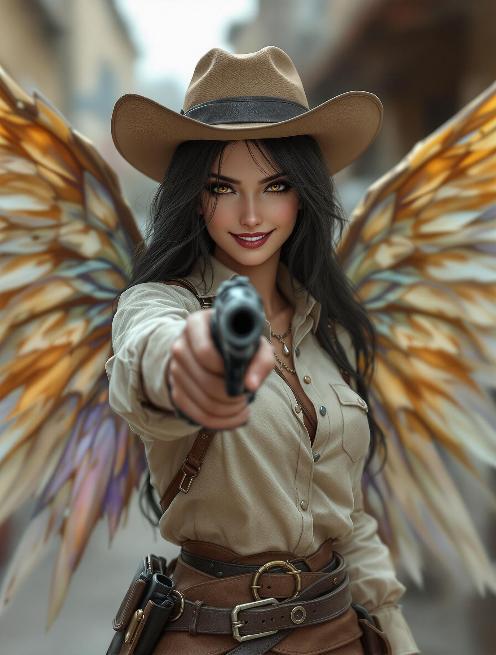 Detailed Cowgirl Fairy Ready for Shootout