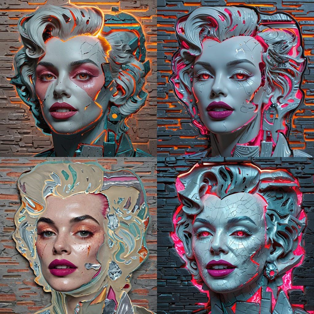 Futuristic Pop Art Portrait in Vibrant Colors