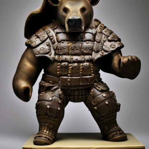 Bear Soldier in Rhino Leather Armor of Rome