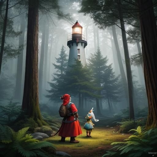 Medic Dwarf in Redwood Forest: Hyperrealistic Concept Art