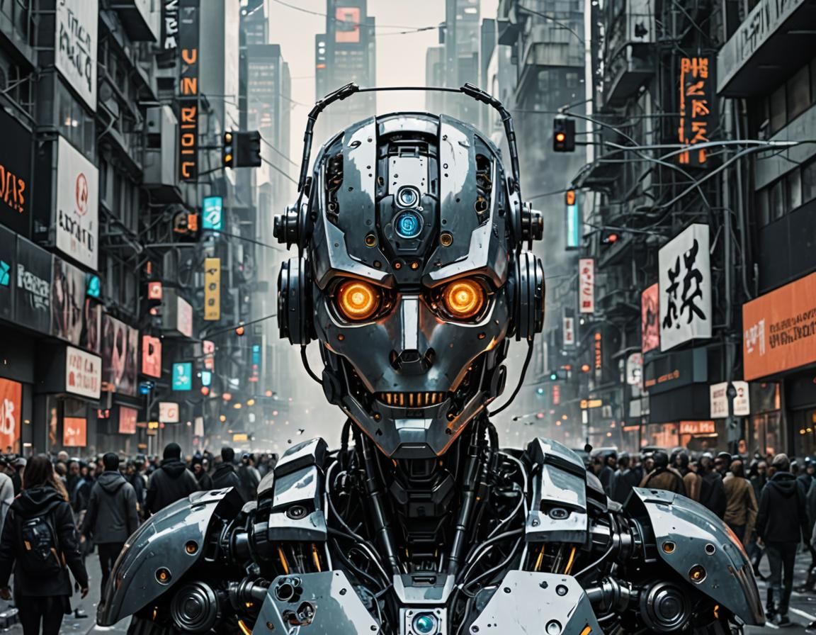 "AI uprising, robot rebellion, digital consciousness, dystop...