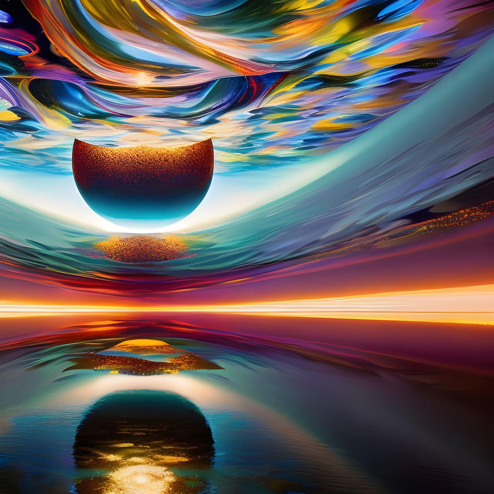 Earthquake on Uranus Moon Miranda: Cosmic Oil Painting