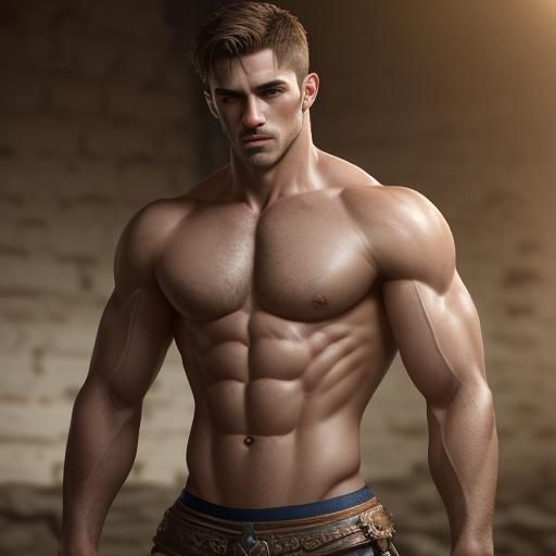 Masculine Portrait of a Strong Mediterranean Man