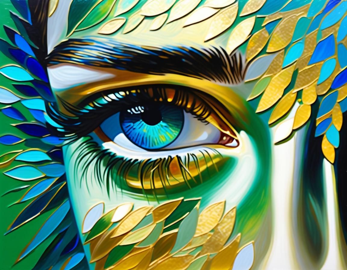 Dreamlike Surrealist Portrait with Floral Motifs