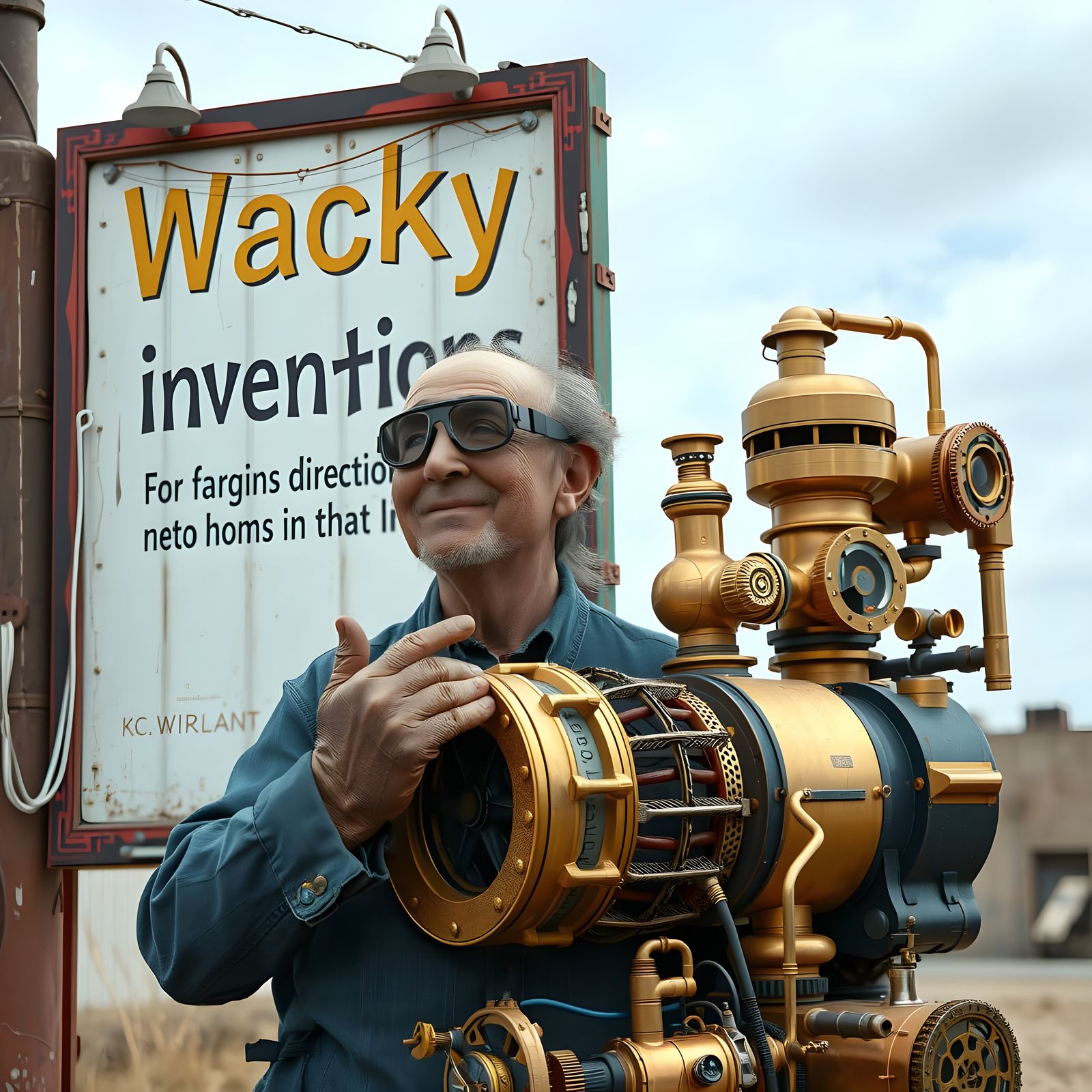 Steampunk Inventor Promoting Wacky Inventions