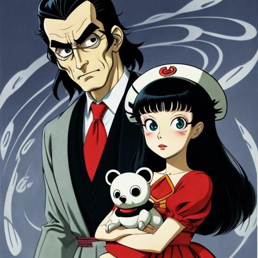 Doctor and Daughter in Manga Style