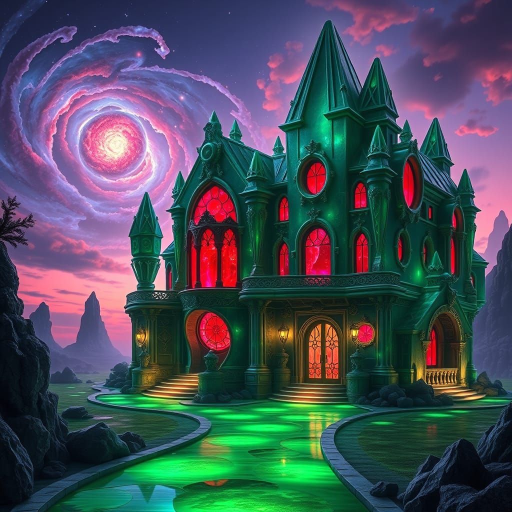 Colossal Gemstone Home in Twilight Nebula