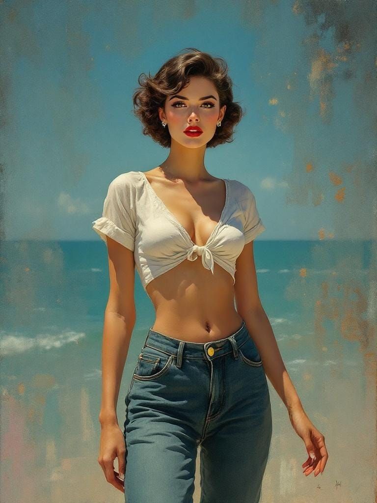 Radiant Pin-Up: Impressionistic Fusion of Light and Color