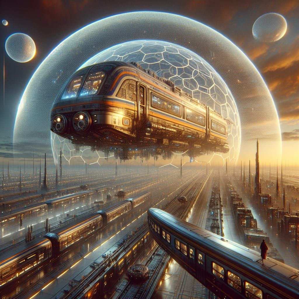 Biopunk Spaceship Ascends Over Tech Noir City