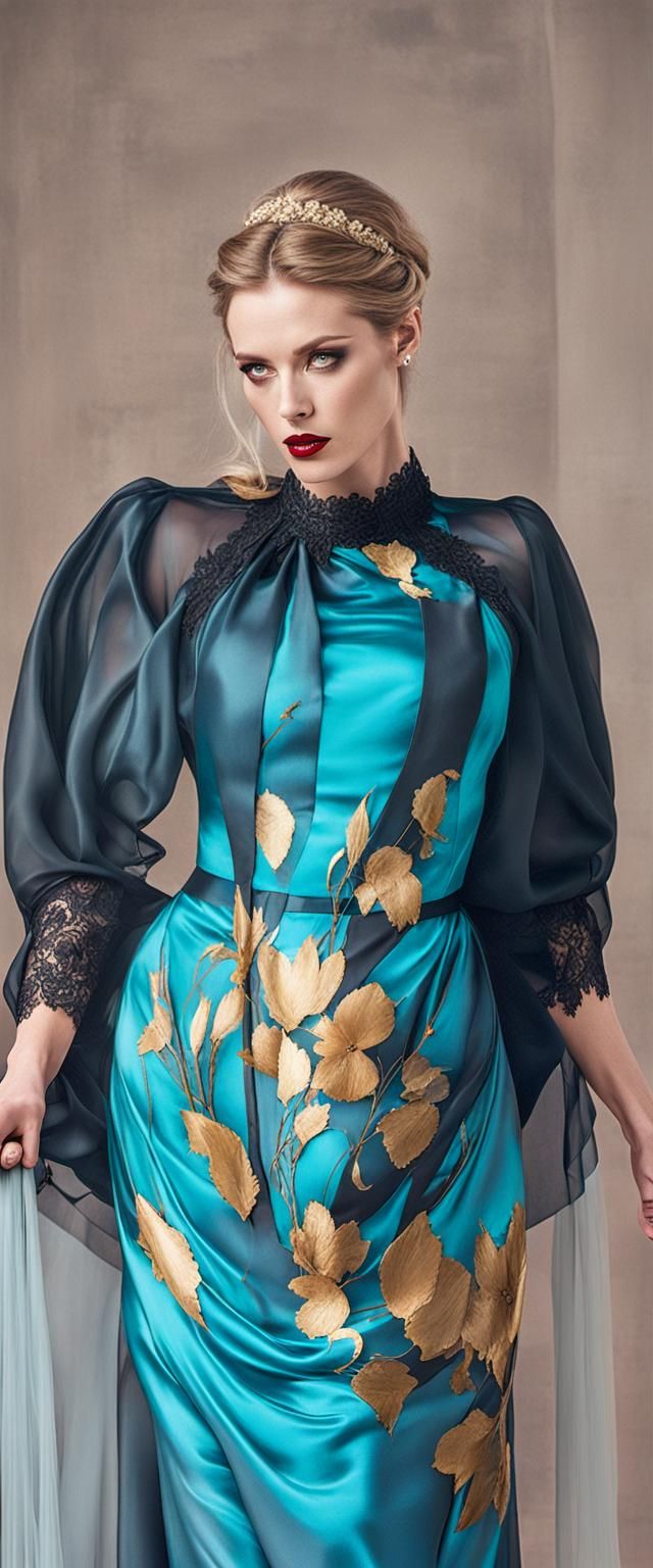 Funereal Noir Ball Gown with Extravagant Skirt