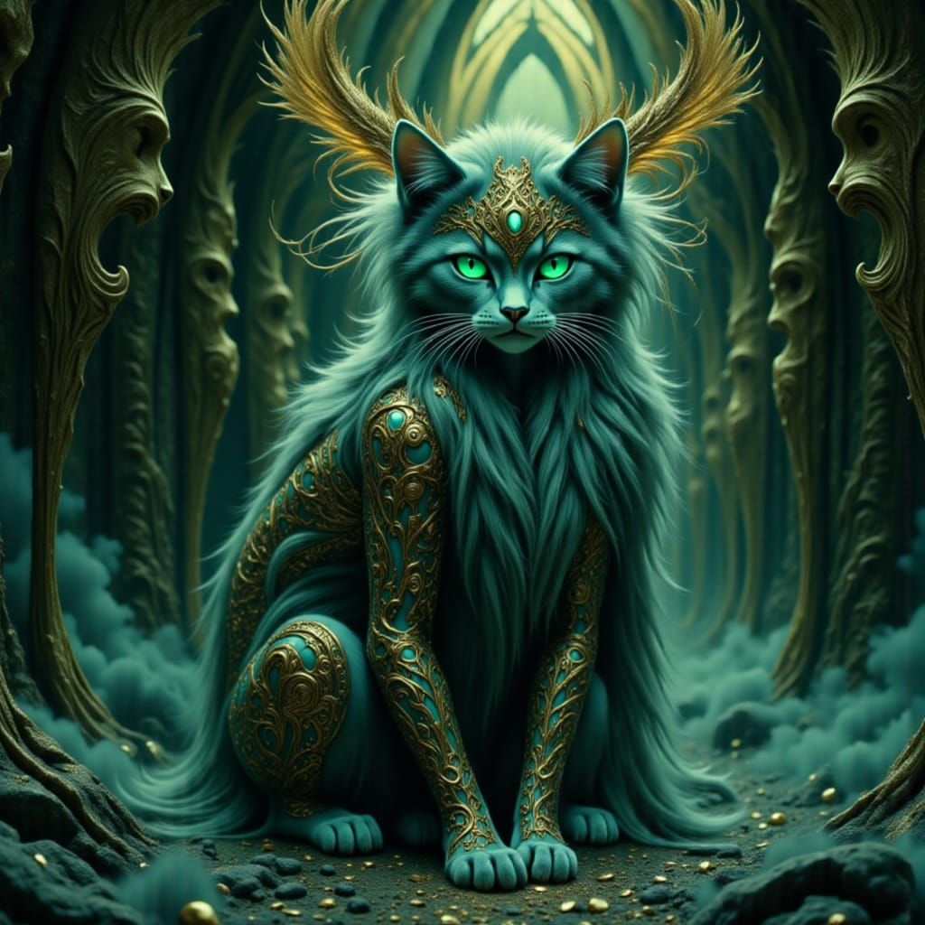 Feline Folk Flux in a Haunting, Surrealistic Atmosphere