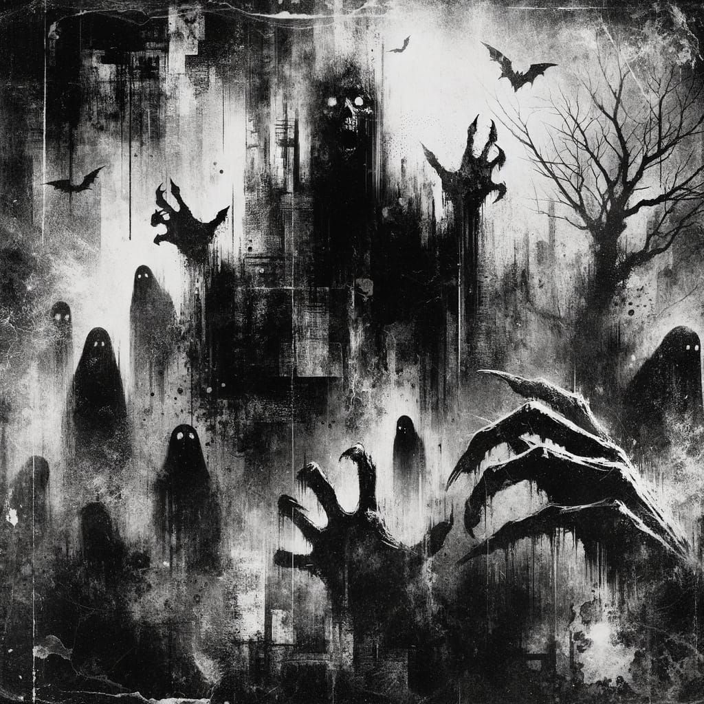 Horror-Themed Grunge Overlay with Dark Aesthetics