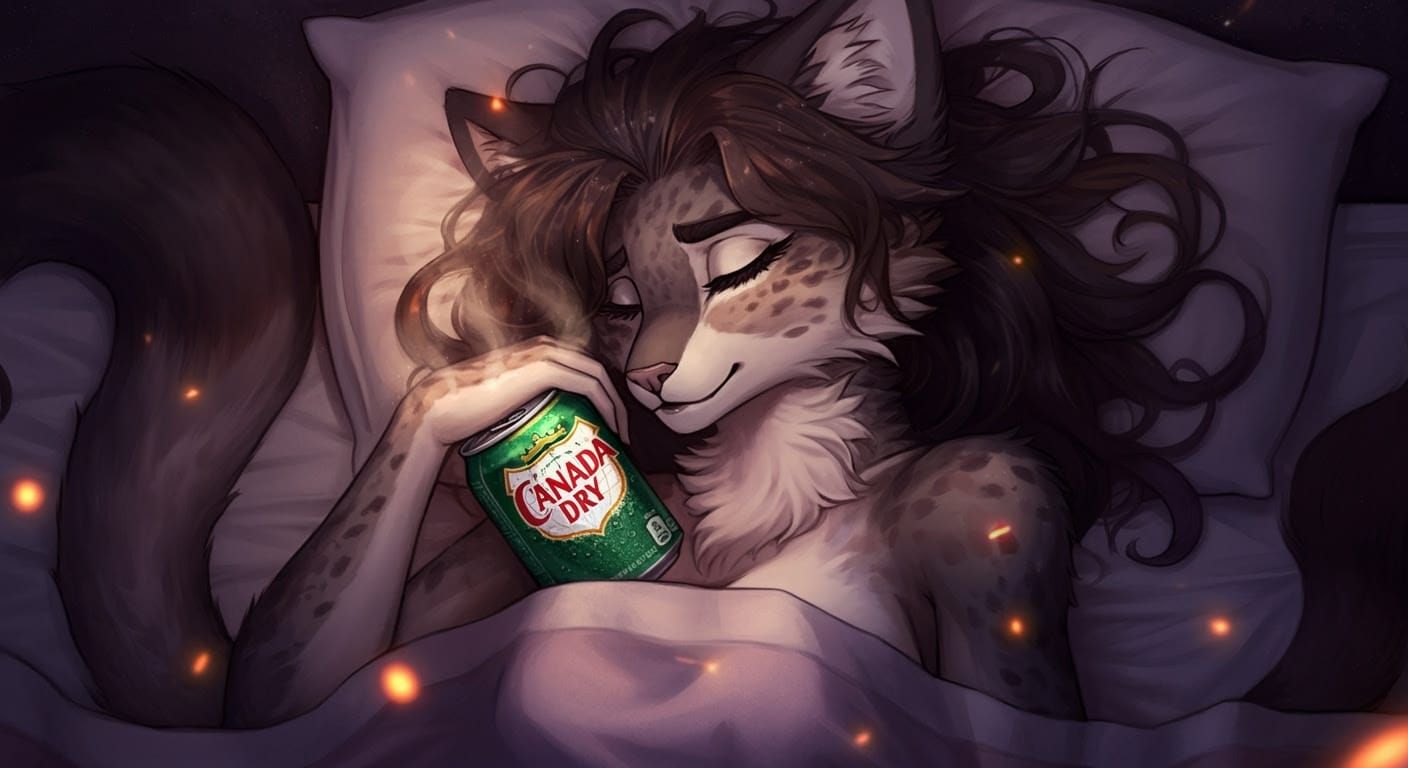 Dreamlike Fantasy Anime Poster with Anthropomorphic Cat