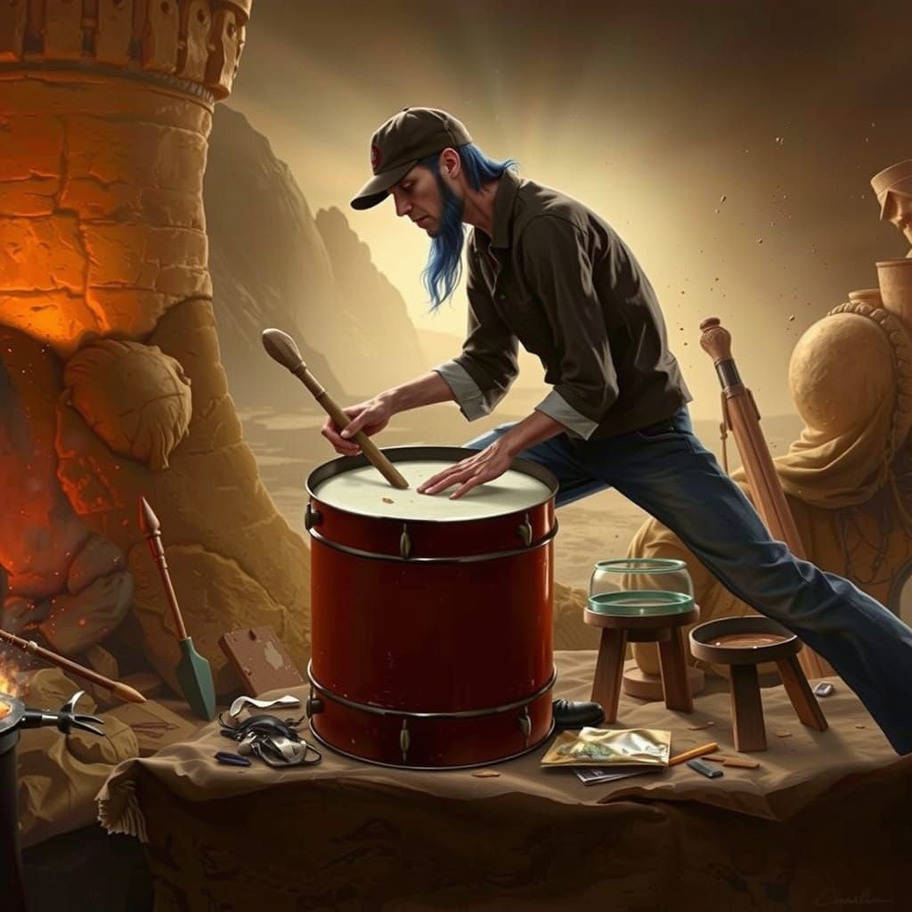 Skinny Pete's Drum Solo: Detailed Matte Painting
