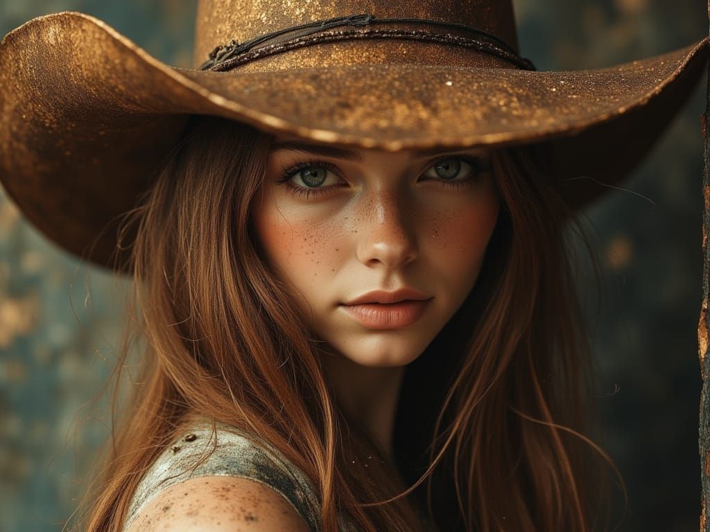Cowgirl Portrait with Natural Lighting and Details
