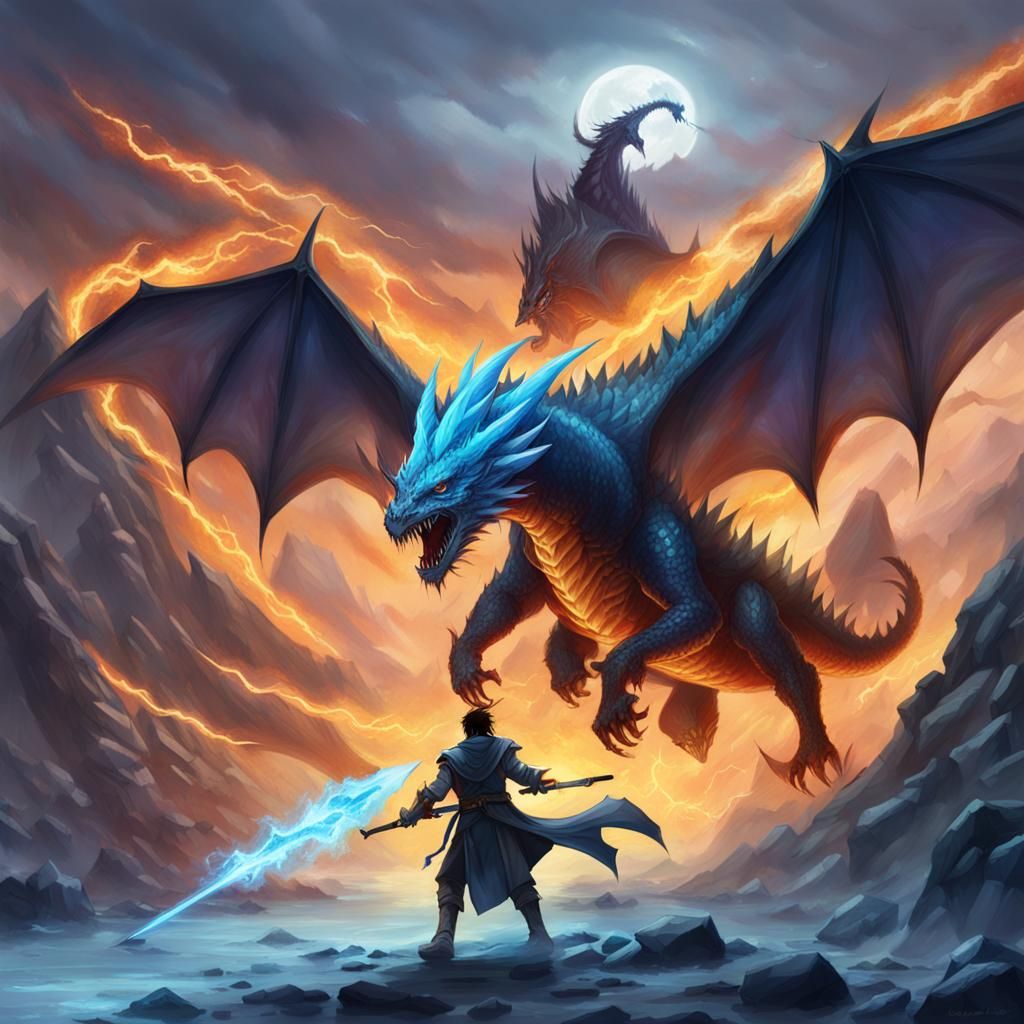 Shadow Assassin on Undead Dragon with Elemental Powers