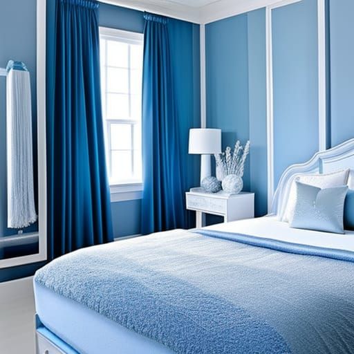Ethereal Icy blue bedroom