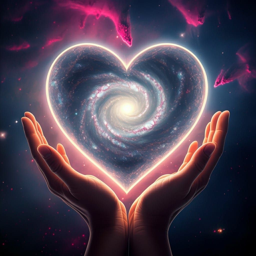 Cosmic Heart Portal in Digital Fractal Art Style