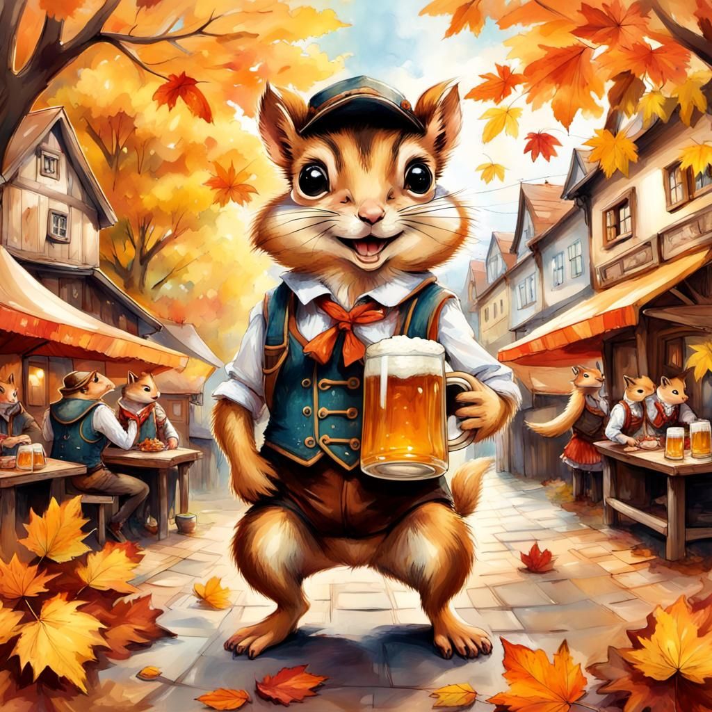Oktoberfest Celebration with Animated Chipmunks
