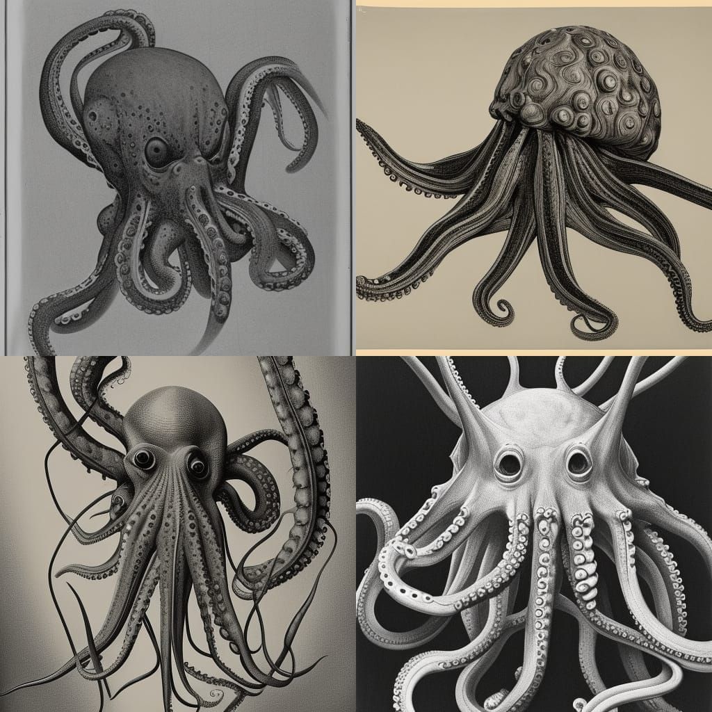 Ominous Hyperrealistic Monster with Octopus Head
