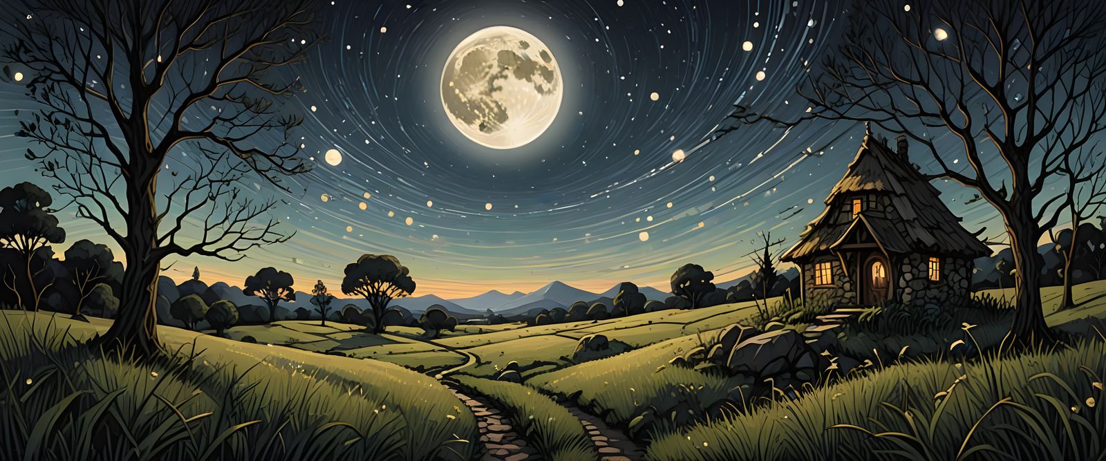 Magpie Moon: Mice Foraging with Quantum Zentangle Patterns