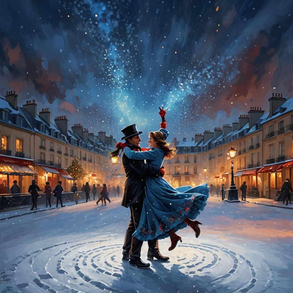 Chimney Sweep's Christmas Dance on Paris Rooftops