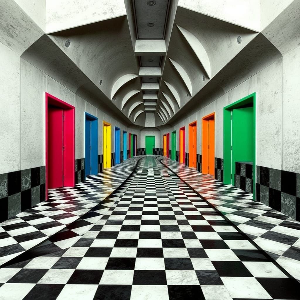 Impossible Labyrinth Corridor Inspired by Escher