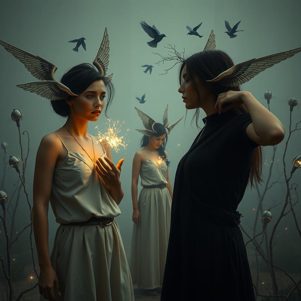Ethereal Women in a Modern Allegory