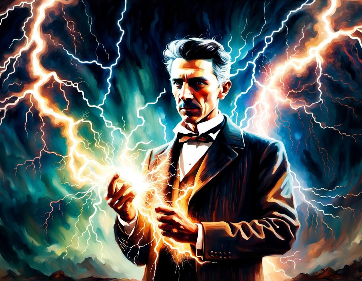 Tesla's Lightning: A Hypermaximalist Digital Painting